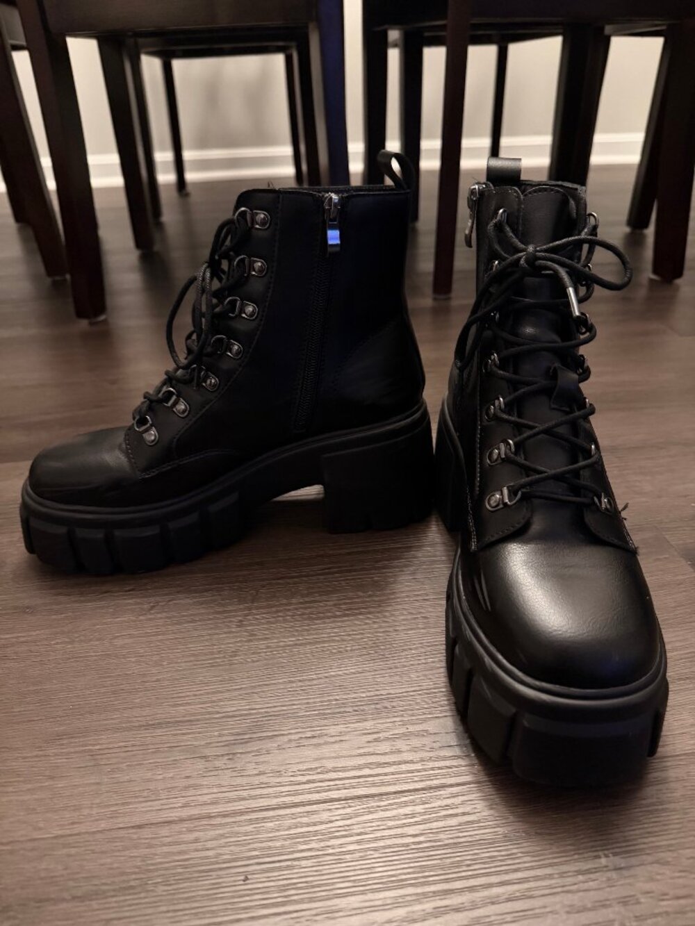 FITORY Womens Combat Boots - Black / US Size 10